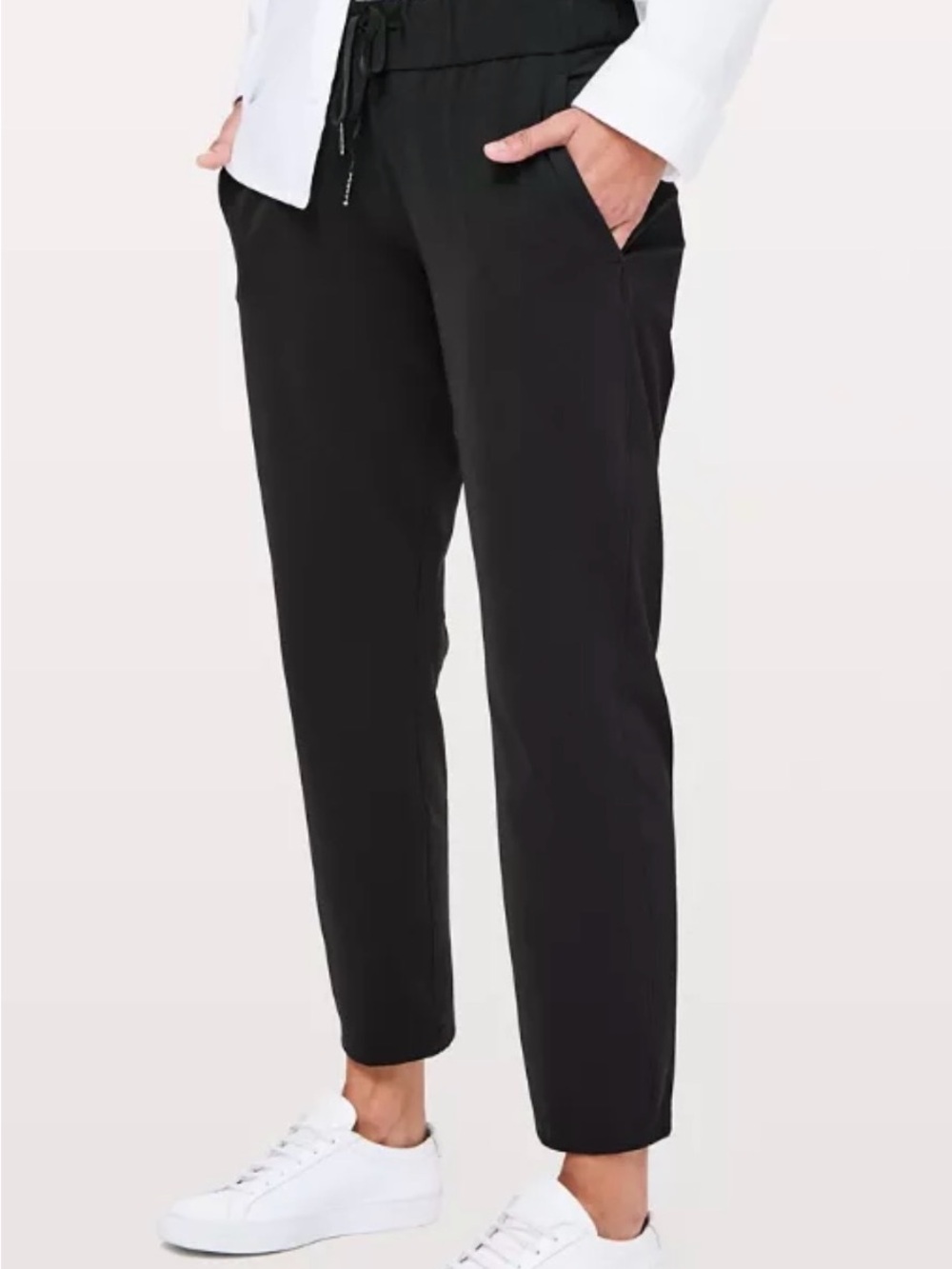 Lululemon On The Fly Black Drawstring Casual Joggers Pants